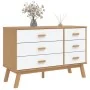 Mesita de noche OLDEN madera maciza de pino blanco y marrón von , Schubladen - Ref: Foro24-358593, Preis: 185,02 €, Rabatt: %