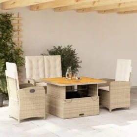 Set de comedor jardín con cojines 4 pzas ratán sintético beige by , Garden sets - Ref: Foro24-3277356, Price: 619,31 €, Disco...