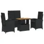 Juego comedor jardín 4 piezas con cojines ratán sintético negro by , Garden sets - Ref: Foro24-3277335, Price: 482,28 €, Disc...