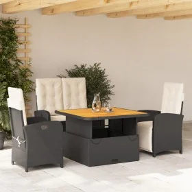 Juego comedor jardín 4 piezas con cojines ratán sintético negro by , Garden sets - Ref: Foro24-3277321, Price: 585,52 €, Disc...