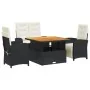 Juego comedor jardín 4 piezas con cojines ratán sintético negro by , Garden sets - Ref: Foro24-3277321, Price: 585,76 €, Disc...