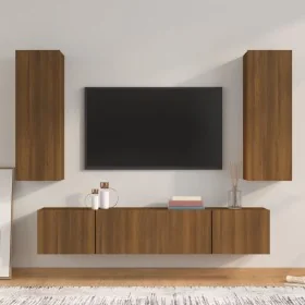 Set de muebles para TV 4 pzas madera contrachapada marrón roble von , TV-Möbel - Ref: Foro24-3114205, Preis: 169,87 €, Rabatt: %