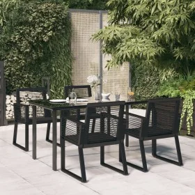 Juego de comedor de jardín 5 piezas ratán PVC negro by , Garden sets - Ref: Foro24-3156544, Price: 432,13 €, Discount: %