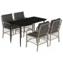 Set comedor de jardín 5 pzas cojines ratán sintético gris claro by , Garden sets - Ref: Foro24-3212168, Price: 515,13 €, Disc...