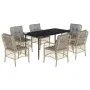 Set comedor de jardín 7 pzas con cojines ratán sintético beige by , Garden sets - Ref: Foro24-3212156, Price: 725,96 €, Disco...