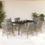 Set comedor de jardín 7 pzas con cojines ratán sintético beige by , Garden sets - Ref: Foro24-3212163, Price: 759,40 €, Disco...
