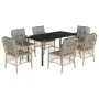 Set comedor de jardín 7 pzas con cojines ratán sintético beige by , Garden sets - Ref: Foro24-3212163, Price: 759,40 €, Disco...