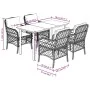 Set comedor de jardín 5 pzas cojines ratán sintético gris claro by , Garden sets - Ref: Foro24-3212175, Price: 492,80 €, Disc...