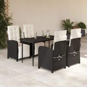 Set de muebles jardín 5 pzas con cojines ratán sintético negro by , Garden sets - Ref: Foro24-3212516, Price: 657,55 €, Disco...