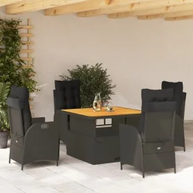 Set de muebles jardín 5 pzas con cojines ratán sintético negro von , Gartensets - Ref: Foro24-3277450, Preis: 745,70 €, Rabat...