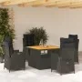 Set de muebles jardín 5 pzas con cojines ratán sintético negro de , Conjuntos de jardín - Ref: Foro24-3277450, Precio: 714,18...