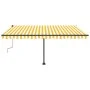 Toldo manual retráctil con LED amarillo y blanco 450x300 cm by , Awnings - Ref: Foro24-3069763, Price: 502,91 €, Discount: %