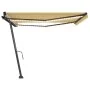 Toldo manual retráctil con LED amarillo y blanco 450x300 cm by , Awnings - Ref: Foro24-3069763, Price: 502,91 €, Discount: %
