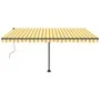 Toldo automático LED sensor de viento amarillo blanco 400x350cm by , Awnings - Ref: Foro24-3069833, Price: 899,05 €, Discount: %