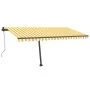 Toldo automático LED sensor de viento amarillo blanco 400x350cm by , Awnings - Ref: Foro24-3069833, Price: 899,05 €, Discount: %