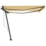 Toldo automático LED sensor de viento amarillo blanco 400x350cm by , Awnings - Ref: Foro24-3069833, Price: 899,05 €, Discount: %