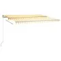 Toldo automático LED sensor de viento amarillo blanco 400x350cm by , Awnings - Ref: Foro24-3069833, Price: 899,05 €, Discount: %