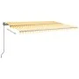Toldo automático LED sensor de viento amarillo blanco 500x350cm by , Awnings - Ref: Foro24-3069873, Price: 785,71 €, Discount: %