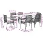 Set de comedor de jardín 7 pzas y cojines ratán sintético negro by , Garden sets - Ref: Foro24-3213600, Price: 489,41 €, Disc...