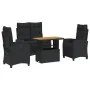 Juego comedor jardín 4 piezas con cojines ratán sintético negro by , Garden sets - Ref: Foro24-3277396, Price: 565,49 €, Disc...