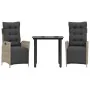 Set comedor de jardín 3 pzas cojines ratán sintético gris claro by , Garden sets - Ref: Foro24-3213469, Price: 348,56 €, Disc...
