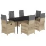 Set comedor de jardín 7 pzas con cojines ratán sintético beige von , Gartensets - Ref: Foro24-3212397, Preis: 1,00 €, Rabatt: %