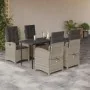 Set comedor de jardín 5 pzas cojines ratán sintético gris claro by , Garden sets - Ref: Foro24-3212413, Price: 656,49 €, Disc...