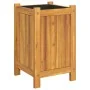 Jardinera con forro madera maciza de acacia 31x31x50 cm by , Pots and planters - Ref: Foro24-366430, Price: 60,61 €, Discount: %