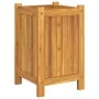 Jardinera con forro madera maciza de acacia 31x31x50 cm by , Pots and planters - Ref: Foro24-366430, Price: 60,61 €, Discount: %