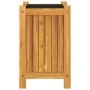 Jardinera con forro madera maciza de acacia 31x31x50 cm by , Pots and planters - Ref: Foro24-366430, Price: 60,61 €, Discount: %