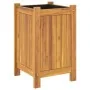 Jardinera con forro madera maciza de acacia 31x31x50 cm by , Pots and planters - Ref: Foro24-366430, Price: 60,61 €, Discount: %