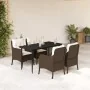 Set comedor de jardín 5 piezas y cojines ratán sintético marrón von , Gartensets - Ref: Foro24-3211936, Preis: 500,60 €, Raba...