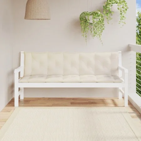 Cojines de banco de jardín 2 uds blanco crema 180x50x7 cm von , Kissen für Stühle und Sofas - Ref: Foro24-361718, Preis: 69,3...