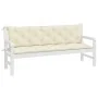 Cojines de banco de jardín 2 uds blanco crema 180x50x7 cm von , Kissen für Stühle und Sofas - Ref: Foro24-361718, Preis: 69,3...