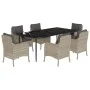 Set comedor jardín 7 pzas y cojines ratán sintético gris claro by , Garden sets - Ref: Foro24-3211995, Price: 788,84 €, Disco...