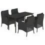 Set de muebles jardín 5 pzas con cojines ratán sintético negro by , Garden sets - Ref: Foro24-3211929, Price: 496,05 €, Disco...