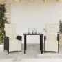 Set comedor de jardín 3 pzas con cojines ratán sintético negro by , Garden sets - Ref: Foro24-3213385, Price: 356,79 €, Disco...