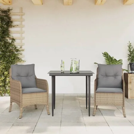 Set comedor de jardín 3 pzas con cojines ratán sintético beige by , Garden sets - Ref: Foro24-3211976, Price: 319,34 €, Disco...
