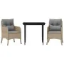 Set comedor de jardín 3 pzas con cojines ratán sintético beige by , Garden sets - Ref: Foro24-3211976, Price: 319,34 €, Disco...