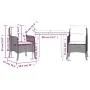 Set comedor de jardín 3 piezas con cojines ratán sintético gris de , Conjuntos de jardín - Ref: Foro24-3211948, Precio: 328,6...