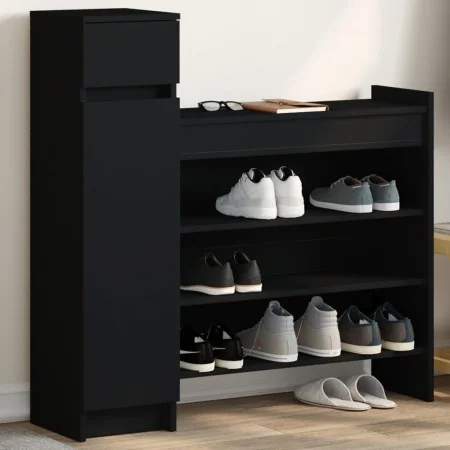 Zapatero madera de ingeniería negro 100,5x28x100 cm von , Schuhregale und Schuhorganisatoren - Ref: Foro24-840423, Preis: 99,...