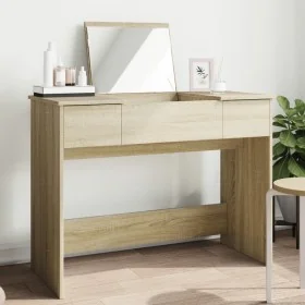 Tocador con espejo color roble Sonoma 100x45x76 cm von , Schlafzimmerkommoden - Ref: Foro24-840697, Preis: 107,77 €, Rabatt: %