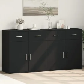 Aparadores 2 unidades madera de ingeniería negro 79x38x80 cm by , Sideboards - Ref: Foro24-3276617, Price: 208,85 €, Discount: %