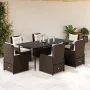 Set comedor de jardín 7 pzas con cojines ratán sintético marrón by , Garden sets - Ref: Foro24-3262845, Price: 915,06 €, Disc...