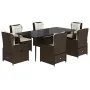 Set comedor de jardín 7 pzas con cojines ratán sintético marrón by , Garden sets - Ref: Foro24-3262845, Price: 915,06 €, Disc...