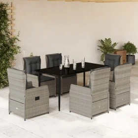 Set comedor jardín 7 pzas y cojines ratán sintético gris claro by , Garden sets - Ref: Foro24-3262900, Price: 775,32 €, Disco...