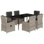 Set comedor jardín 7 pzas y cojines ratán sintético gris claro by , Garden sets - Ref: Foro24-3262900, Price: 775,32 €, Disco...