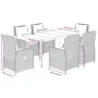 Set comedor jardín 7 pzas y cojines ratán sintético gris claro by , Garden sets - Ref: Foro24-3262900, Price: 775,32 €, Disco...