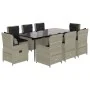 Set comedor de jardín 9 pzas cojines ratán sintético gris claro von , Gartensets - Ref: Foro24-3262902, Preis: 1,00 €, Rabatt: %