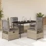 Set comedor de jardín 5 pzas con cojines ratán sintético beige von , Gartensets - Ref: Foro24-3263001, Preis: 517,76 €, Rabat...